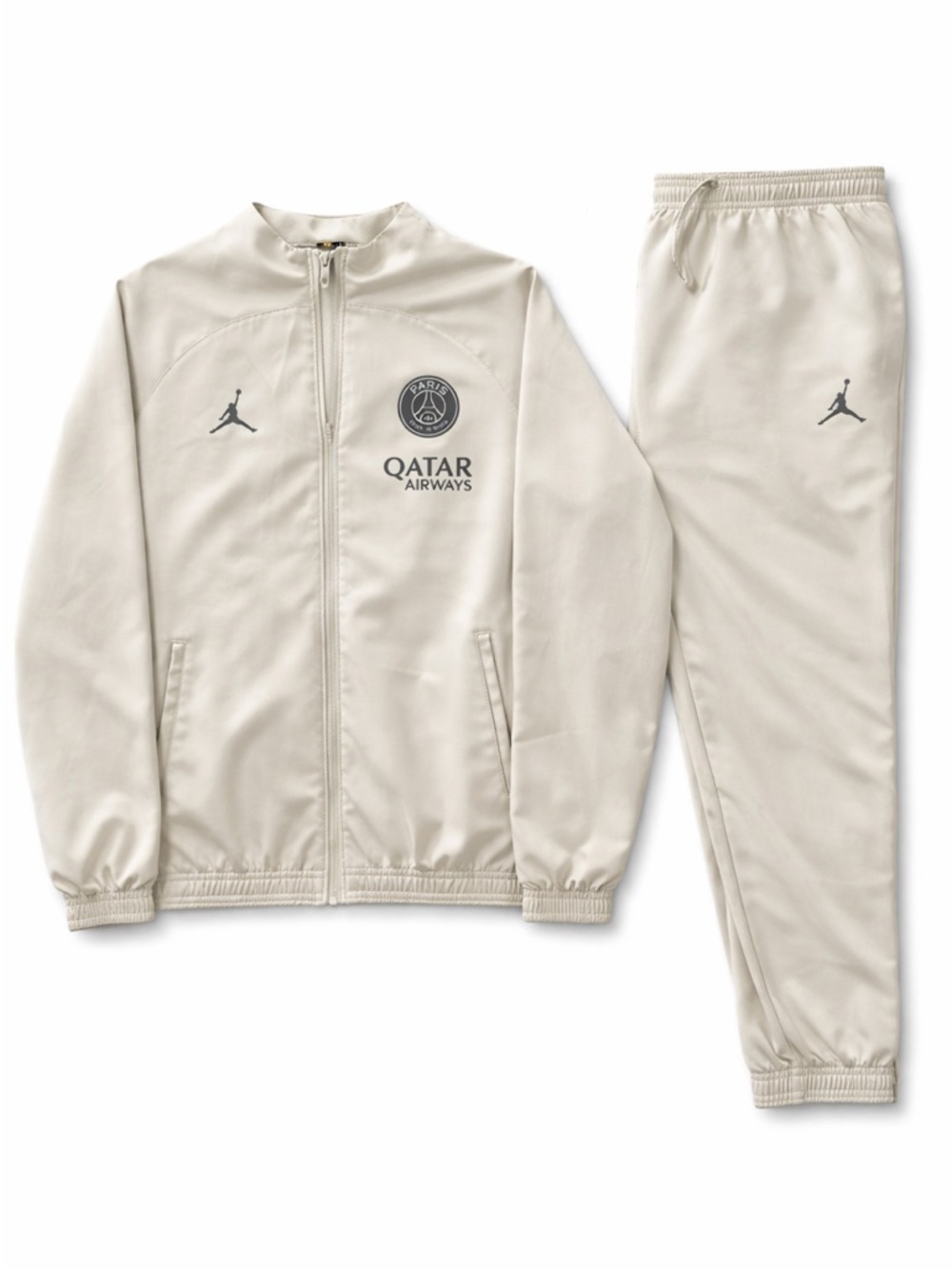 PSG x Jordan 2 Piece Tracksuit Set White Cream Jacket Pants